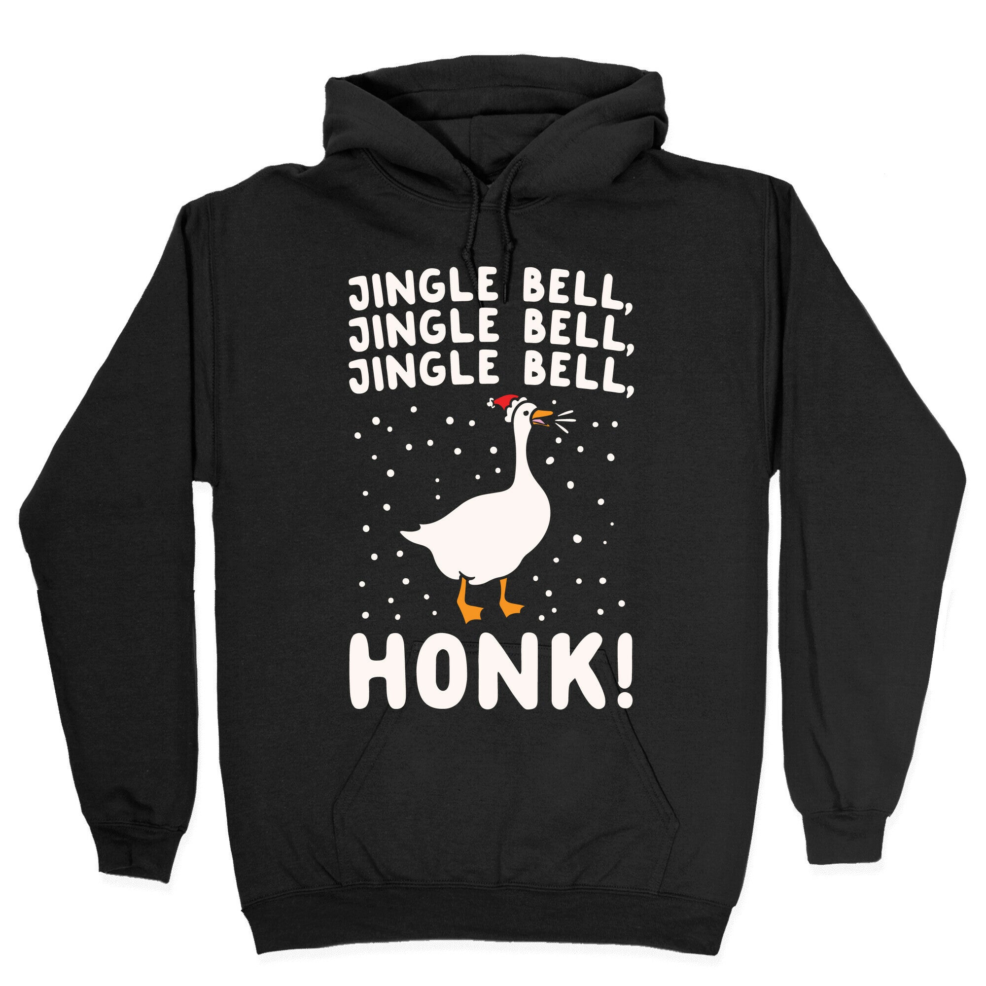Jingle Bell Honk (Goose Parody) White Print Hoodie